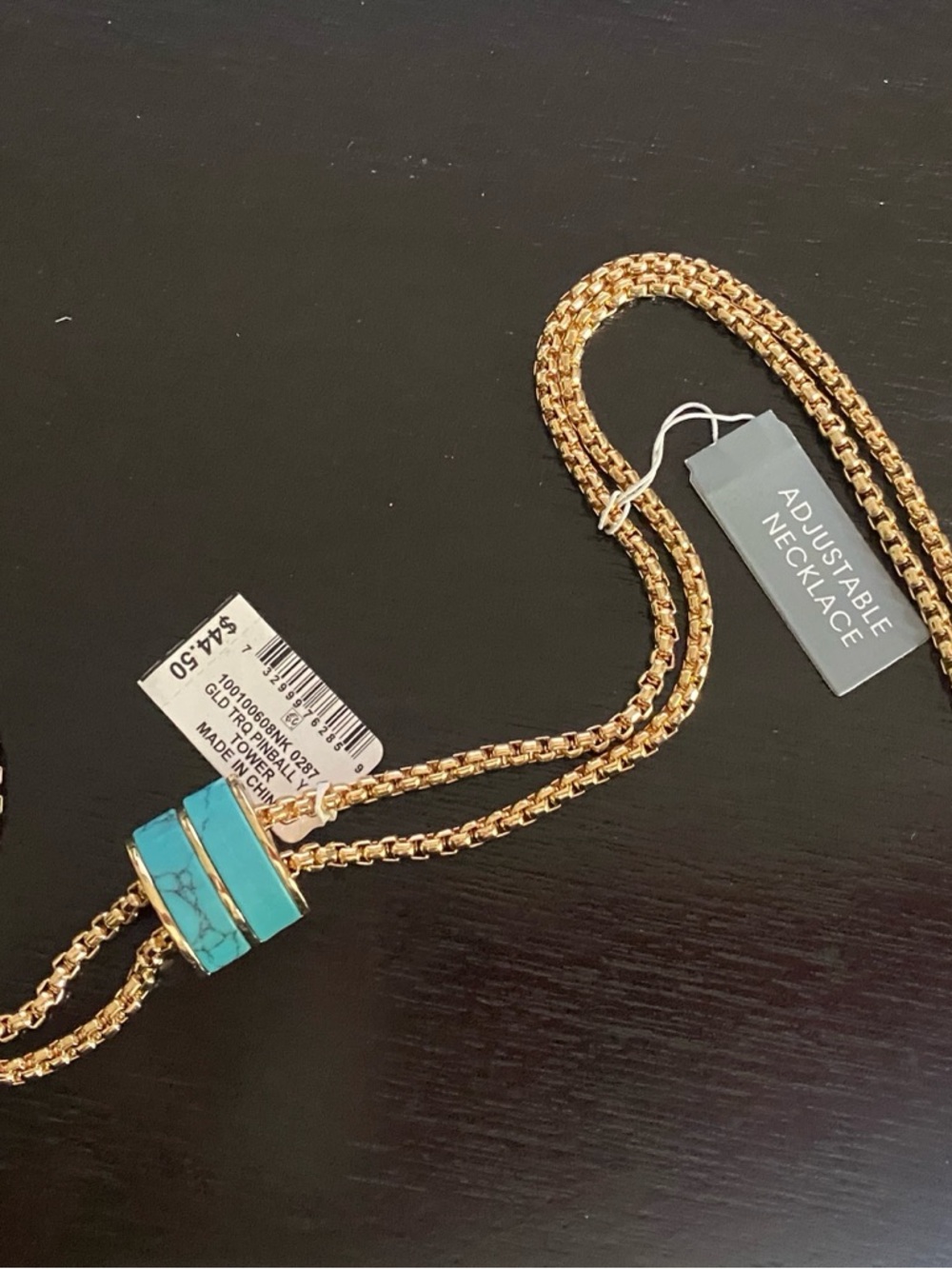 Alfani Gold-Tone Necklace with Turquoise Accent NWT